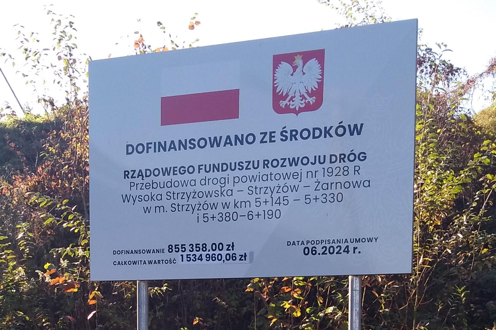Zakończenie robót na drodze powiatowej nr 1928 R Wysoka Strzyżowska – Strzyżów – Żarnowa